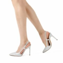 High Stiletto Pointed Toe Slingback Pumps SILVER-GLITTER 10 High Stiletto Pointed Toe Slingback Pumps SILVER-GLITTER -DREAM PAIRS Sales 0724 SILVER GLITTER 7