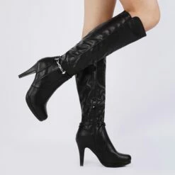 High Heel Knee High Boots BLACK PU 13 High Heel Knee High Boots BLACK PU -DREAM PAIRS Sales 0725 MILANN BLACK 20PU 7