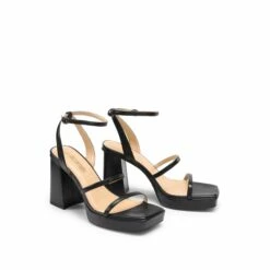 Strappy Chunky Platform Heel Sandals BLACK -DREAM PAIRS Sales 0726 BLACK 4