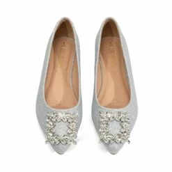 Rhinestone Square Buckle Flats SILVER-GLITTER -DREAM PAIRS Sales 0726 SILVER GLITTER203