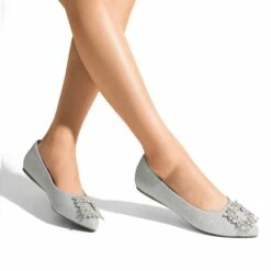 Rhinestone Square Buckle Flats SILVER-GLITTER -DREAM PAIRS Sales 0726 SILVER GLITTER206