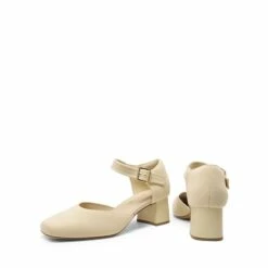 Square Toe Knitted Block Heel Pumps APRICOT -DREAM PAIRS Sales 0727 APRICOT4