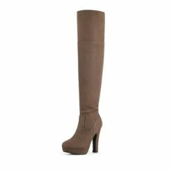 Thigh High Chunky Platform Boots KHAKI -DREAM PAIRS Sales 0727 DREAM PAIRS Women HIGHPLAT KHAKI 1