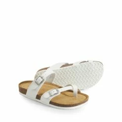Cork Footbed Thong Slide Sandals WHITE -DREAM PAIRS Sales 0727 WHITE5