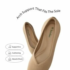 Modern Square-Toe Knit Pumps BEIGE -DREAM PAIRS Sales 0729 裸色3