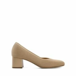 Modern Square-Toe Knit Pumps BEIGE -DREAM PAIRS Sales 0729 裸色7