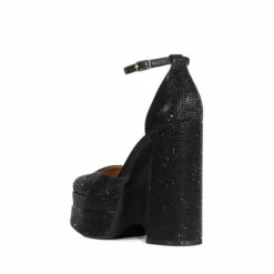 Rhinestone Square Toe Platform Pumps BLACK-RHINESTONE -DREAM PAIRS Sales 0730 BLACK RHINESTONE 3