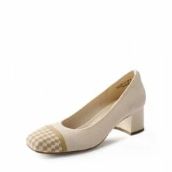 Stylish Block Heel Pumps APRICOT -DREAM PAIRS Sales 0732 BEIGE202