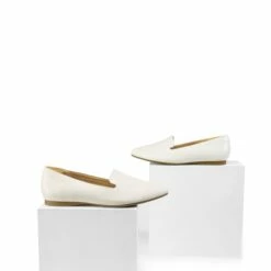 Comfortable Pointed Toe Slip On Loafers WHITE-PU 11 Comfortable Pointed Toe Slip On Loafers WHITE-PU -DREAM PAIRS Sales 0732 white 3