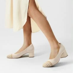 Stylish Block Heel Pumps APRICOT -DREAM PAIRS Sales 0733 BEIGE201