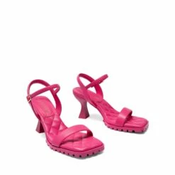 [Wonder Cloud] Athena Square Toe High Stiletto Heel Sandals HOT PINK -DREAM PAIRS Sales 0734 HOT20PINK203