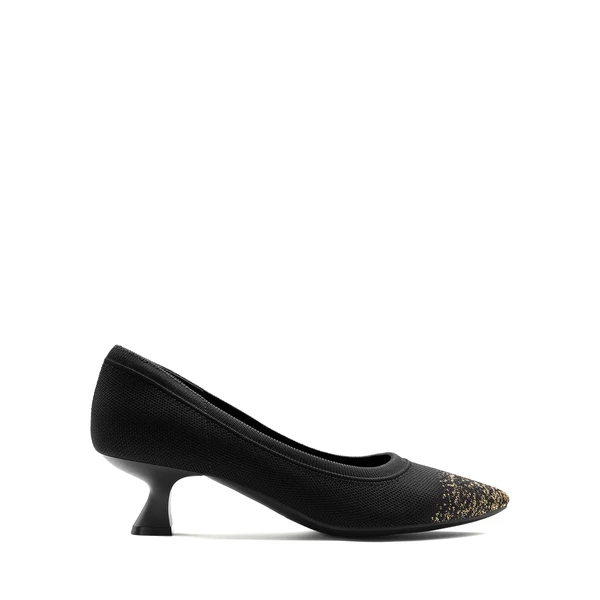 Knitted Pointed-Toe Kitten Heels BLACK 7 Knitted Pointed-Toe Kitten Heels BLACK - Image 5