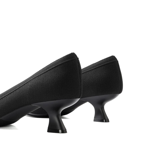 Knitted Pointed-Toe Kitten Heels BLACK 9 Knitted Pointed-Toe Kitten Heels BLACK - Image 7