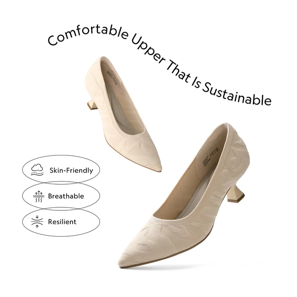 Comfy Low Heel Pumps APRICOT 4 Comfy Low Heel Pumps APRICOT - Image 2