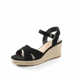 Espadrille Criss Cross Wedge Sandals BLACK-NUBUCK 13 Espadrille Criss Cross Wedge Sandals BLACK-NUBUCK -DREAM PAIRS Sales 0739 BLACK NUBUCK1