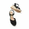 Espadrille Criss Cross Wedge Sandals BLACK-NUBUCK 2 Espadrille Criss Cross Wedge Sandals BLACK-NUBUCK -DREAM PAIRS Sales 0739 BLACK NUBUCK4