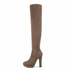 Thigh High Chunky Platform Boots KHAKI -DREAM PAIRS Sales 0739 DREAM PAIRS Women HIGHPLAT KHAKI 2