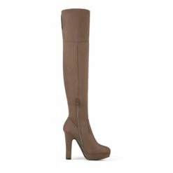 Thigh High Chunky Platform Boots KHAKI