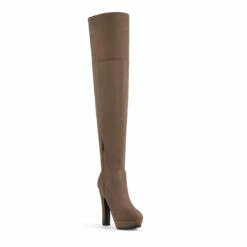 Thigh High Chunky Platform Boots KHAKI -DREAM PAIRS Sales 0739 DREAM PAIRS Women HIGHPLAT KHAKI 4