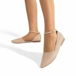 Ankle-Strap Pointed Toe D'Orsay Flats NUDE 11 Ankle-Strap Pointed Toe D'Orsay Flats NUDE -DREAM PAIRS Sales 0739 nude pu 5