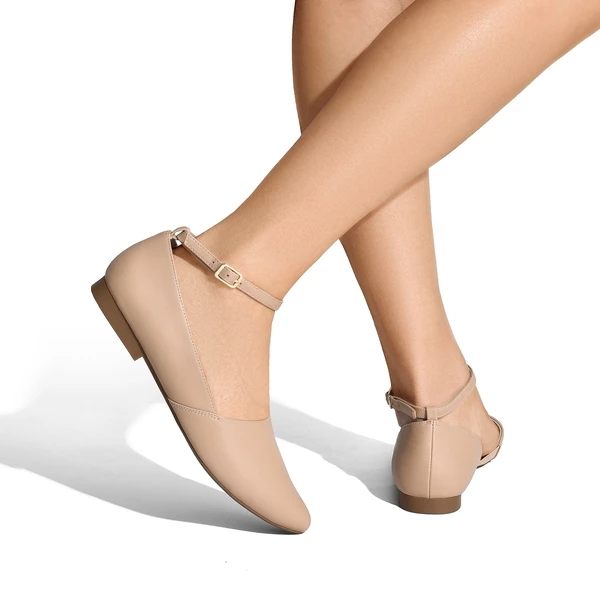 Ankle-Strap Pointed Toe D'Orsay Flats NUDE 8 Ankle-Strap Pointed Toe D'Orsay Flats NUDE - Image 6