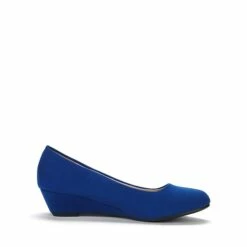 Mid Wedge Heel Pump Shoes ROYAL BLUE -DREAM PAIRS Sales 0740 DEBBIE ROYAL BLUE 3