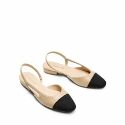 Slingback Cap Toe Flats NUDE