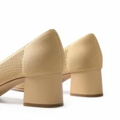 Sustainable Knit Block Heels BEIGE -DREAM PAIRS Sales 0744 米3