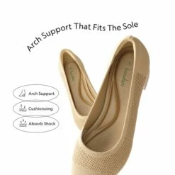 Sustainable Knit Block Heels BEIGE -DREAM PAIRS Sales 0744 米6