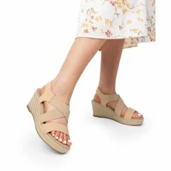 Elastic Ankle Strap Espadrille Wedge Sandals NUDE-NUBUCK -DREAM PAIRS Sales 0750 NUDE NUBUCK7