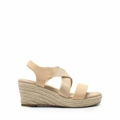 Elastic Ankle Strap Espadrille Wedge Sandals NUDE-NUBUCK -DREAM PAIRS Sales 0751 NUDE NUBUCK2