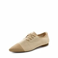 Contemporary Pointed Toe Knit Oxford Shoes APRICOT-BEIGE -DREAM PAIRS Sales 0754 杏米1