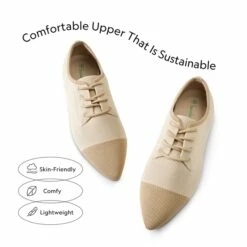 Contemporary Pointed Toe Knit Oxford Shoes APRICOT-BEIGE -DREAM PAIRS Sales 0755 杏米3