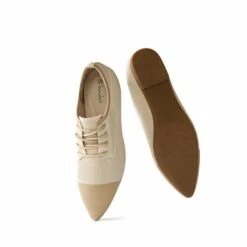 Contemporary Pointed Toe Knit Oxford Shoes APRICOT-BEIGE -DREAM PAIRS Sales 0755 杏米5