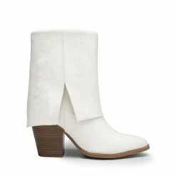 Fold Over Embroidered Cowgirl Boots WHITE-PU 9 Fold Over Embroidered Cowgirl Boots WHITE-PU -DREAM PAIRS Sales 0756 WHITE PU2