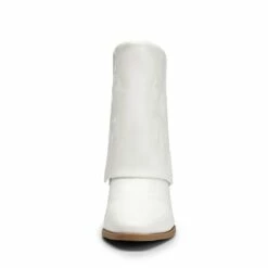 Fold Over Embroidered Cowgirl Boots WHITE-PU 10 Fold Over Embroidered Cowgirl Boots WHITE-PU -DREAM PAIRS Sales 0756 WHITE PU4