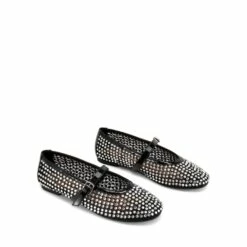 Mesh Mary Jane Ballet Flats BLACK-RHINESTONE -DREAM PAIRS Sales 0757 BLACK RHINESTONE203