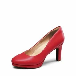 Platform Comfortable Mid Heel Pumps RED-PU -DREAM PAIRS Sales 0800 RED PU 1