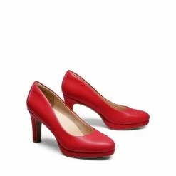 Platform Comfortable Mid Heel Pumps RED-PU -DREAM PAIRS Sales 0800 RED PU 5