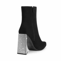 Square Toe Rhinestone Heel Ankle Boots BLACK 13 Square Toe Rhinestone Heel Ankle Boots BLACK -DREAM PAIRS Sales 0801 BLACK4