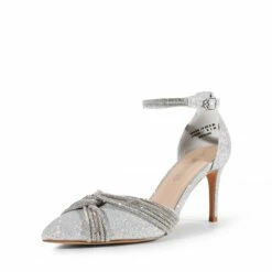 Crisscross Rhinestone Straps Pumps SILVER-GLITTER -DREAM PAIRS Sales 0804 SILVER GLITTER1