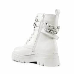 Chains Pearl Chunky Lug Sole Boots WHITE -DREAM PAIRS Sales 0804 white204