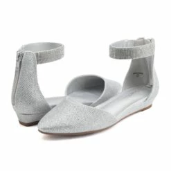 Wedge Ankle Strap Flats Shoes SILVER GLITTER -DREAM PAIRS Sales 0808 DREAM PAIRS Women AMIGA SHINE SILVER GLITTER 2