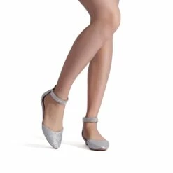 Wedge Ankle Strap Flats Shoes SILVER GLITTER -DREAM PAIRS Sales 0808 DREAM PAIRS Women AMIGA SHINE SILVER GLITTER 5