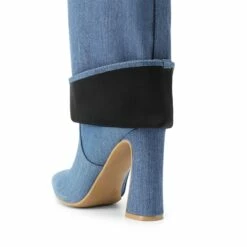 Fold-over Cuff Padlock Denim Boots DENIM BLUE -DREAM PAIRS Sales 0809 BLUE5