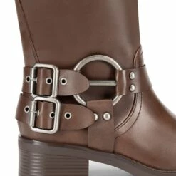 Buckles Motorcycle Mid-Calf Boots TAN 11 Buckles Motorcycle Mid-Calf Boots TAN -DREAM PAIRS Sales 0810 TAN4