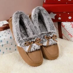 Slip On Faux Fur Lining Slippers TAN 9 Slip On Faux Fur Lining Slippers TAN -DREAM PAIRS Sales 0813 tan 3