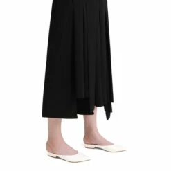 Pointed Toe Slingback Flats WHITE PU