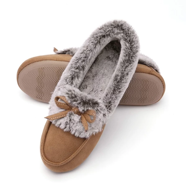Slip On Faux Fur Lining Slippers TAN 7 Slip On Faux Fur Lining Slippers TAN - Image 5