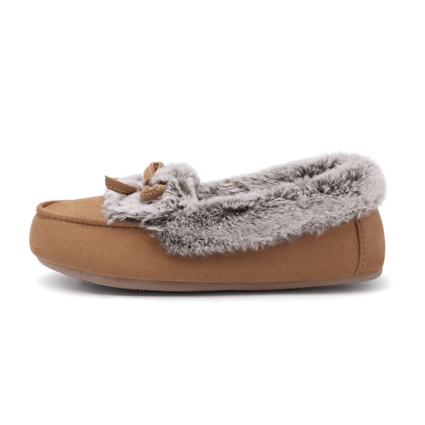 Slip On Faux Fur Lining Slippers TAN 6 Slip On Faux Fur Lining Slippers TAN - Image 4